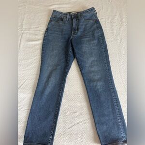 Madewell Curvy Perfect Vintage Jeans 27 High Rise Straight Blue Denim